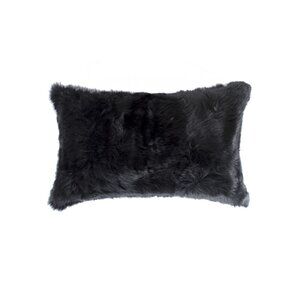 Natural Home Decor Classic Rabbit Pillow | 2-Piece | Black | 12"x20"